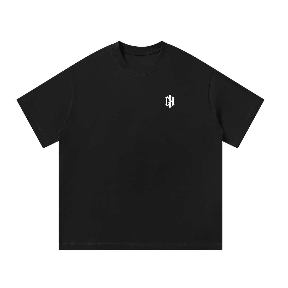 Movie Night Tee, black t-shirt, front view with Dead Hours Club chest logo